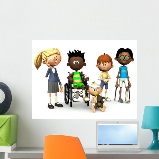 Five Injured Cartoon Kids