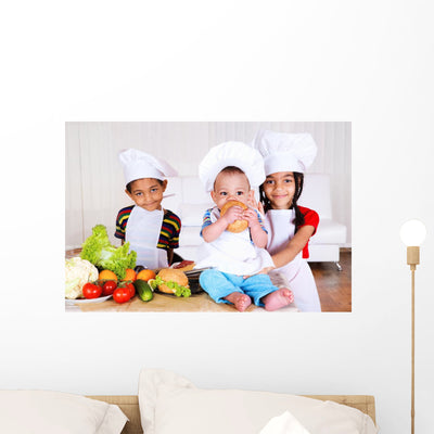 Kids Cooking shown on a wall