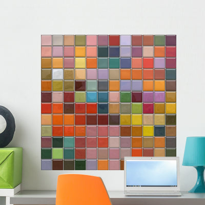 Mosaic Wall with Glass Wall Mural shown on a wall