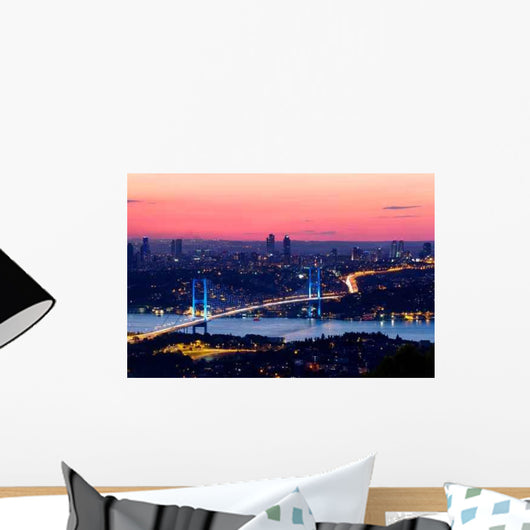 Istanbul Bosporus Bridge Sunset Wall Decal
