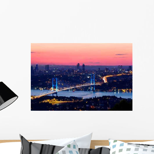 Istanbul Bosporus Bridge Sunset Wall Decal