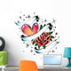 Fancy Heart and Rose Wall Mural