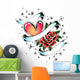 Fancy Heart and Rose Wall Mural