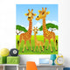 Giraffe Family Cartoon Wall Mural