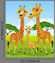 Giraffe Family Cartoon Wall Mural