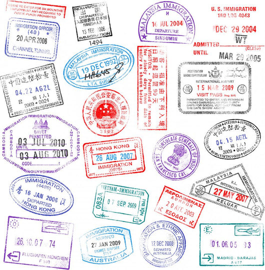 Passport Stamps Wall Mural