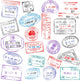Passport Stamps Wall Mural