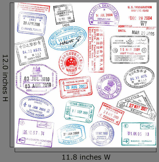 Passport Stamps Wall Mural