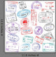 Passport Stamps Wall Mural