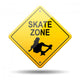 Signal Yellow Text SKATE ZONE Wall Decal