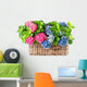 beautiful hortensia on white background. colorful hydrangea in b Wall Mural