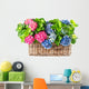 beautiful hortensia on white background. colorful hydrangea in b Wall Mural