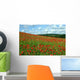 Poppy Field and Clouds Wall Decal