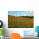 Poppy Field and Clouds Wall Decal