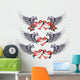 double heart love with wing Wall Decal