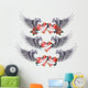 double heart love with wing Wall Decal