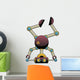 Strange Cute Colorful Robot Standing on Head Wall Decal