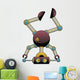 Strange Cute Colorful Robot Standing on Head Wall Decal