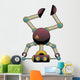 Strange Cute Colorful Robot Standing on Head Wall Decal
