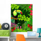 vector illustration of toucan in the tropical jungle Wall Mural