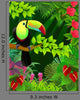 vector illustration of toucan in the tropical jungle Wall Mural