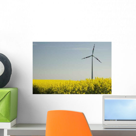Wind Turbines and Rapeseed Wall Decal Design 1
