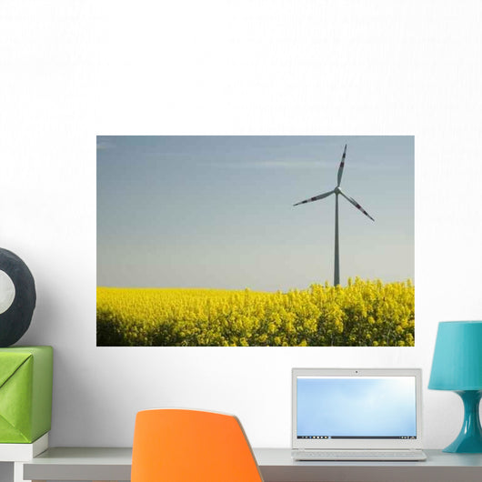 Wind Turbines and Rapeseed Wall Decal Design 1