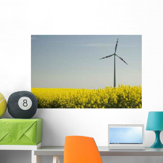 Wind Turbines and Rapeseed Wall Decal Design 1