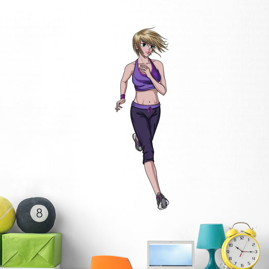 Woman Running Wall Decal