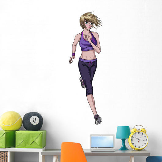 Woman Running Wall Decal