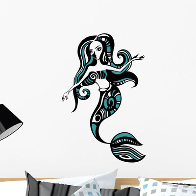 Mermaid shown on a wall