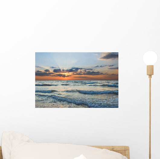 sunset on a sea Wall Mural