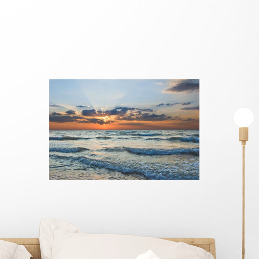 sunset on a sea Wall Mural