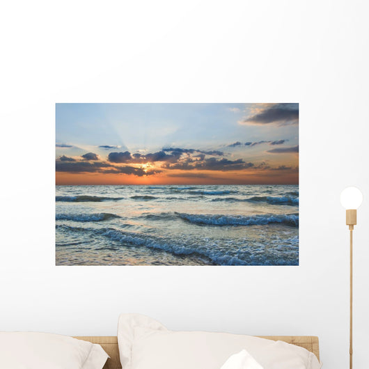 sunset on a sea Wall Mural