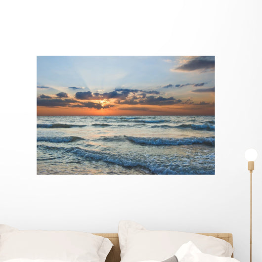 sunset on a sea Wall Mural