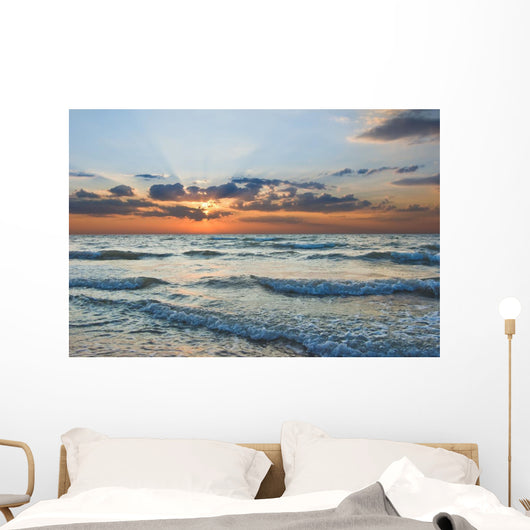 sunset on a sea Wall Mural