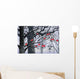 Bullfinches on trees in winter city Wall Mural