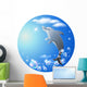 Round Background With Dolphin Clouds and Bubbles Wall Decal
