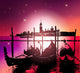 Venice Gondolas.Vector Illustration Wall Mural
