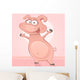 Vector Happy Dancing Pig Wall Mural