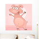 Vector Happy Dancing Pig Wall Mural