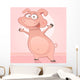 Vector Happy Dancing Pig Wall Mural
