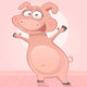 Vector Happy Dancing Pig Wall Mural
