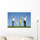 family  with hands up Wall Mural