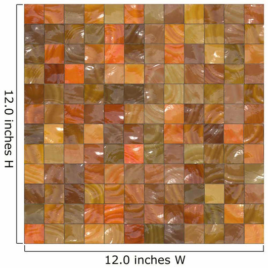 Orange and Brown Mosaic Wall Mural