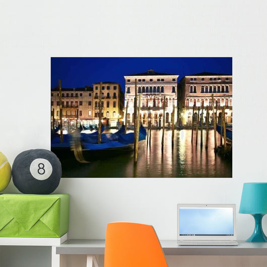Gondeln Bei Nacht Wall Decal