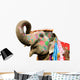 Hand Painted Elephant Profile