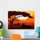 Lions Wild African Mountains Wall Mural