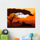 Lions Wild African Mountains Wall Mural