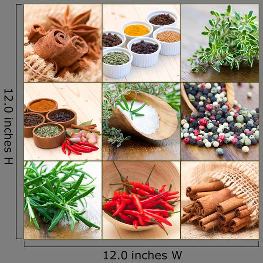 Collage With Spices Wall Mural